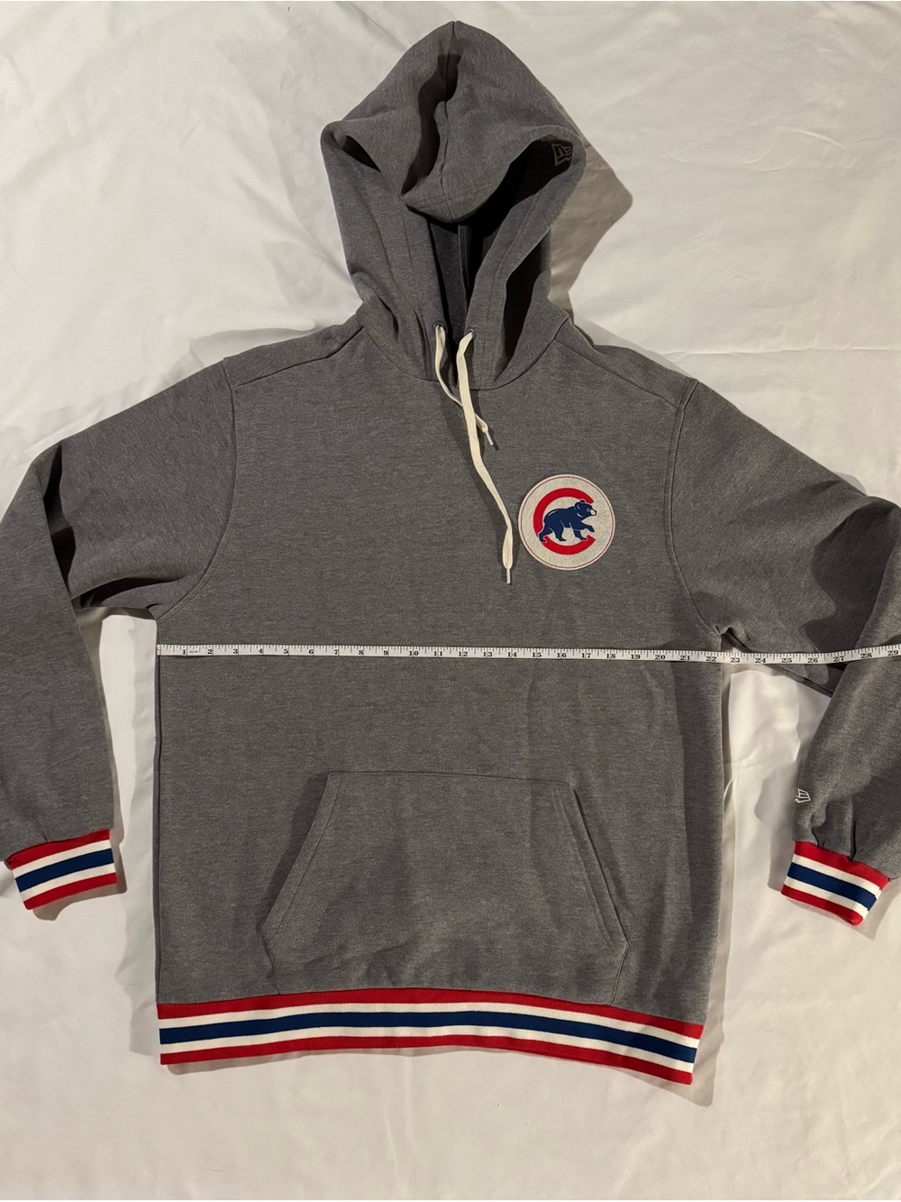MLB Gray Pullover Hoodie with Red, White & Blue Trim